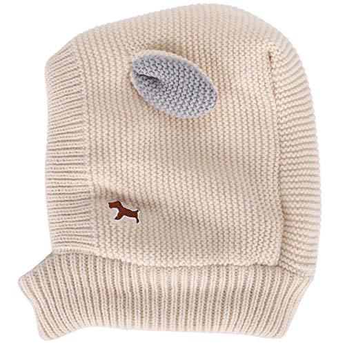 Semiter 【Venta del día de la Madre】 Gorro para Perro de Ganchillo, Gorro de Punto cálido para Perro con Forma Hermosa, para Gorro para Mascotas(Beige)