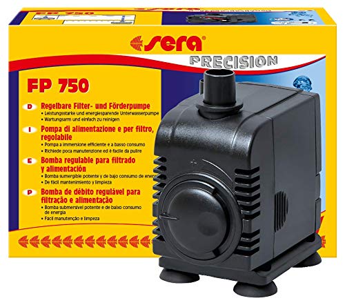 Sera 30600 de Bomba de extracción y filtro FP 750 regulable para agua mar y agua dulce (Qmax: 750 L/h hmax: 1,50 m a 12 W con conector de la UE y 13 mm Manguera Boquilla y 1,8 m cable de alimentación)