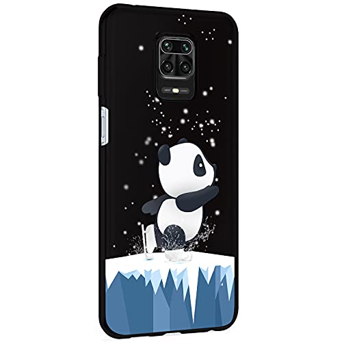 SGKITM Carcasa Redmi Note 9 Pro/Note 9 Pro MAX/Note 9S Negro Silicona TPU Funda Panda Lindo Elefante Divertido Animal Patrón Suave Estuche Ultra Delgado Anti Choque Proteccion Caja (9)