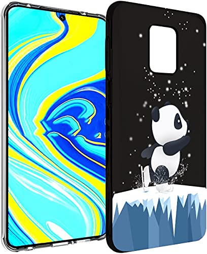 SGKITM Carcasa Redmi Note 9 Pro/Note 9 Pro MAX/Note 9S Negro Silicona TPU Funda Panda Lindo Elefante Divertido Animal Patrón Suave Estuche Ultra Delgado Anti Choque Proteccion Caja (9)