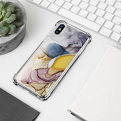 SGKITM Funda Apple iPhone X/XS/XS MAX Transparente Silicona TPU Carcasa Flor Mármol Animal Patrón Suave Estuche Ultra-Delgado Anti-Choque Airbag Proteccion Caja para iPhone XS MAX (XS MAX, 3)