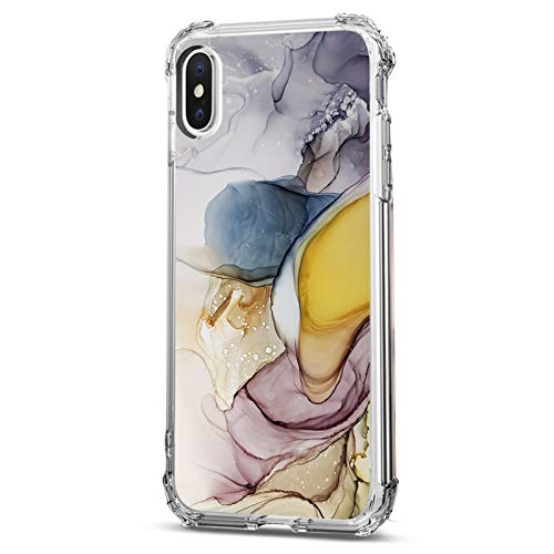 SGKITM Funda Apple iPhone X/XS/XS MAX Transparente Silicona TPU Carcasa Flor Mármol Animal Patrón Suave Estuche Ultra-Delgado Anti-Choque Airbag Proteccion Caja para iPhone XS MAX (XS MAX, 3)