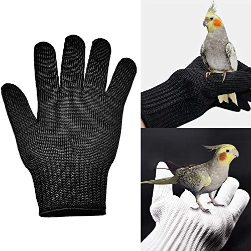 SH-RuiDu Guantes antimordedura de entrenamiento de aves Guantes de manipulación de animales pequeños Guantes de alambre de acero de protección para masticar