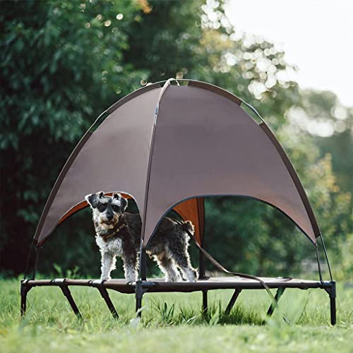 Sharplace Cama para Perros al Aire Libre con Dosel, Cama para Perros elevada con toldo extraíble, Cuna para Mascotas elevada y Liviana portátil para Exteriores