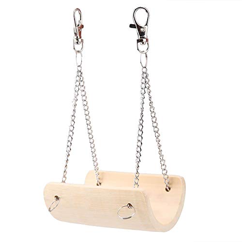 Sheens Pet Bamboo Hanging Hamster Swing Divertido Juguete con Bell Hamster Gerbil Rata Pequeño Loro Juguete Mini Puente Colgante Hamster Jaula Cama Accesorios Regalo Colgando Soporte Patio de Juegos