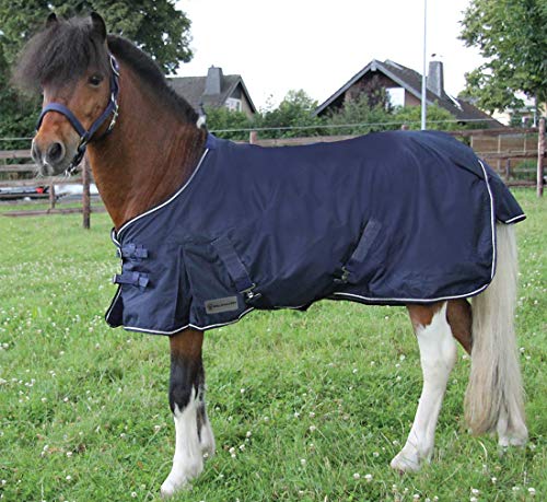 Shetty - Manta impermeable (80 cm, con correas cruzadas), color azul oscuro