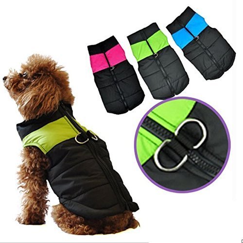 Shinmax Pequeña Capa de la Chaqueta del Perro a Prueba de Agua, la Lana Forrada para el Calor, Protector de Pecho Puffer Perro de Animal Doméstico del Perrito del Chaleco para el Otoño Invierno