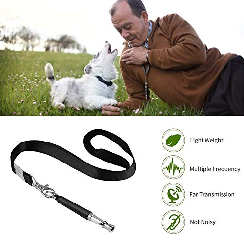 Silbato para perros, 2 silbatos ultrasónicos profesionales, accesorios para perros de frecuencia ajustable, kit de adiestramiento para dejar de ladrar, para el adiestramiento moderno de perros