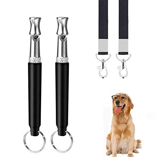 Silbato para perros, 2 silbatos ultrasónicos profesionales, accesorios para perros de frecuencia ajustable, kit de adiestramiento para dejar de ladrar, para el adiestramiento moderno de perros