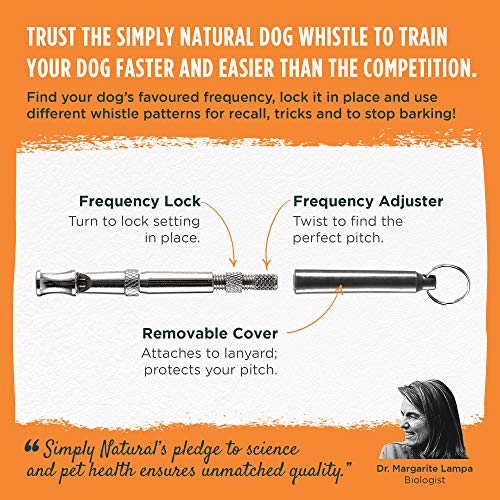 Silbato para Perros para que Paren de Ladrar Simply Natural – Silbatos Ultrasónicos con Núcleo de Cobre para Perros para Hacer Trucos y que Dejen de Ladrar con un Cordón de 49cm