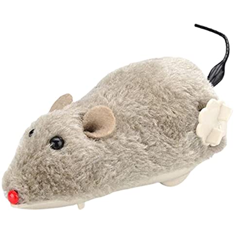 SJZERO Ratón de Juguete a Cuerda Que simula Juguetes interactivos de Felpa para Cachorros, Movimiento mecánico, Rata, Gato, Suministros, Accesorios