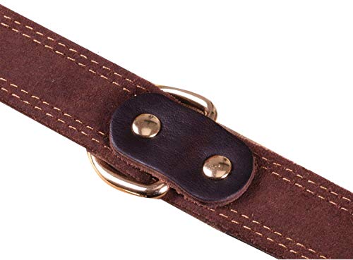 SLZZ Collar de Piel de para Perro, Tacto Suave Resistente Ajustable, para Hombres y Mujeres Perros pequeños medianos y Grandes