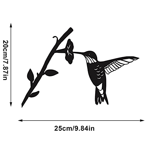 Smaler Silueta de pájaro de metal – Negro Hierro forjado Vogel Vogel Vogel Silhouette Voggel en la AST, colibrí Wand-Dekor para el jardín de casa, patio terraza al aire libre