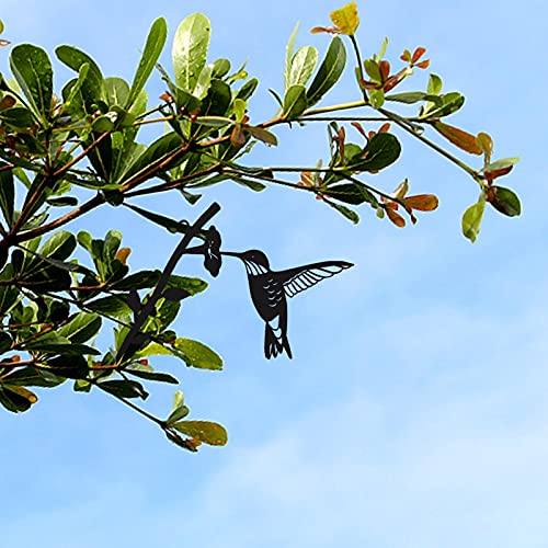 Smaler Silueta de pájaro de metal – Negro Hierro forjado Vogel Vogel Vogel Silhouette Voggel en la AST, colibrí Wand-Dekor para el jardín de casa, patio terraza al aire libre