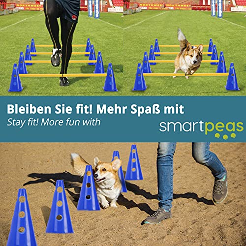 smartpeas 18 Partes Set Agility Perros Azul – Vallas Entrenamiento – cavaletti – Picas Entrenamiento niños, Perros, Caballos +MÁS: Bolsa & Frisbee