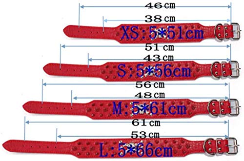 SNFHL Collar de Perro Grande, Collar de Cuero con Pinchos Gótico Punk Collar de Perro con Pinchos Collar de Perro de Cuero Hecho A Mano Cráneo Cool,S 38-46cm-G