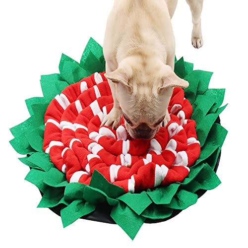 Snuffle Mat para perros, puppies Brain Training Pad, cuenco dispensador de tratamiento lento con ventosas, alivio del estrés para mascotas en interiores y exteriores (rojo)