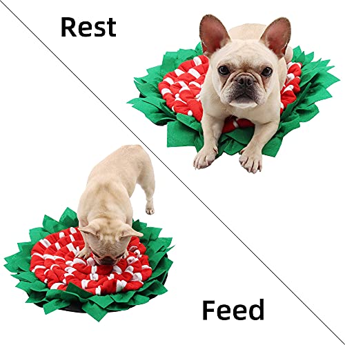 Snuffle Mat para perros, puppies Brain Training Pad, cuenco dispensador de tratamiento lento con ventosas, alivio del estrés para mascotas en interiores y exteriores (rojo)