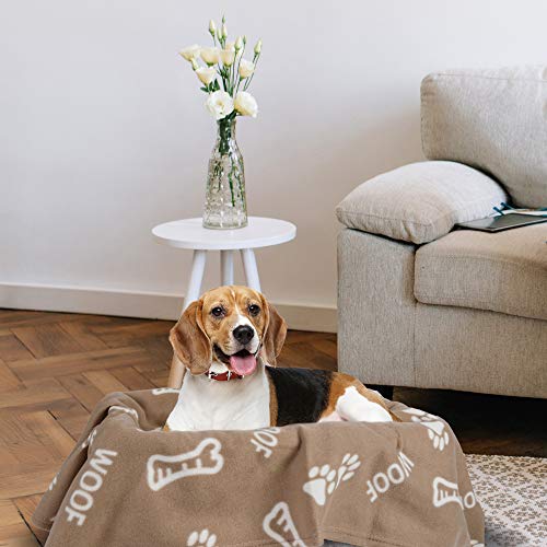 softan Manta para mascotas, cálida y lavable, manta para perros grandes, manta de forro polar premium, paquete de 2, 100 x 120 cm, color caqui