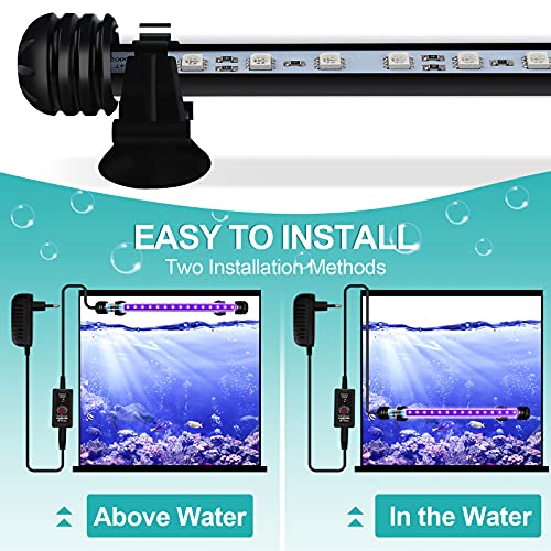 Sonnewelt Iluminación subacuática LED para acuario, cubierta impermeable, 48 cm, 5 W, iluminación subacuática para acuarios