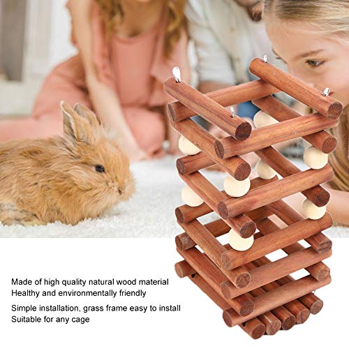 Soporte de Madera para césped para Mascotas, Estante de heno de Madera, comedero para Pesebre, Cuenco de Comida, para Conejo Chinchilla, Conejillo de Indias, Cavy, marmota