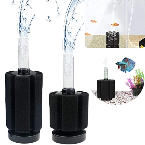 SoundZero 2 Piezas Acuario Filtro Esponja, Filtro de Esponja bioquímica para Acuario, Acuario Filtro Esponja Espuma Bioquímica Bomba Aire Filtro Oxígeno Bio Compacto para Tanque Peces Piscina