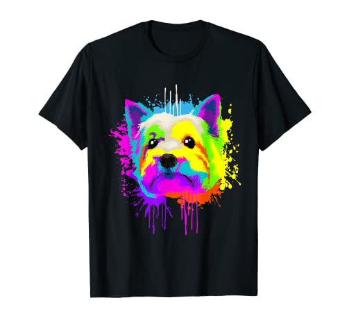 Splash Art West Highland Terrier Perro Regalo Perros Camiseta