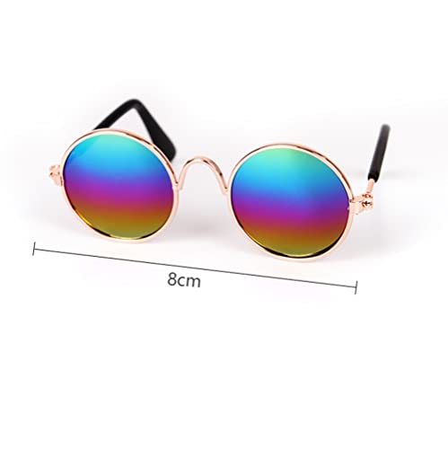 Sraeriot Gafas de Sol de Mascotas Gafas de Sol Circulares Retro clásicas para Gatos, Chihuahua o Perros pequeños (Multicolor) 1 PC, Gafas de Sol para Mascotas