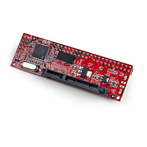 StarTech.com Conversor Adaptador IDE PATA de 40 pines a SATA - Convertidor para Disco Duro SSD - 1x IDE Macho - 1x SATA - 1x SP4 Macho