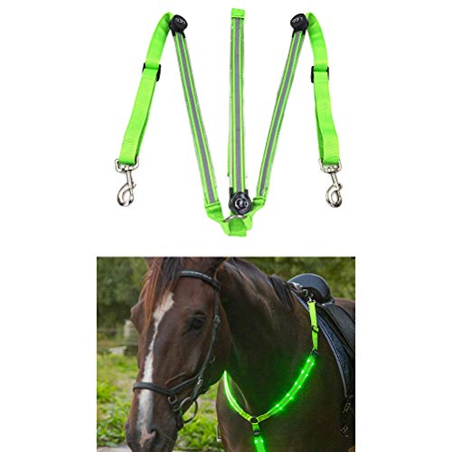 Stecto Arnés LED, Ropa Reflectante de hípica, arnés LED para el Pecho Arnés para Caballos con luz LED Foco Arnés, para Correa de Pecho de Caballo para Ciclismo en Carretera