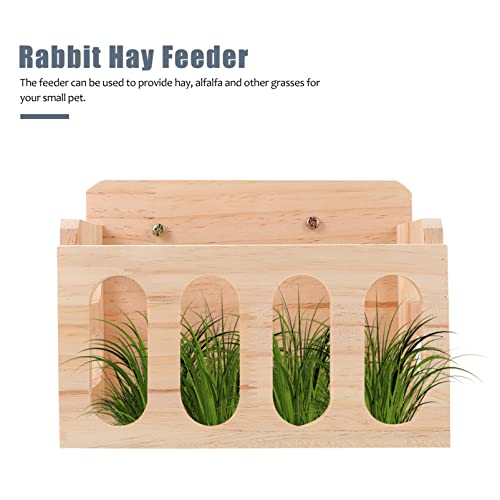 STOBOK Chinchilla Heno Estante Natural Conejito de Madera Heno Alimentación Guinea Heno Tenedor Conejo Alimento Dispensador Jaula Accesorios para Hámster Conejito Conejo Conejo