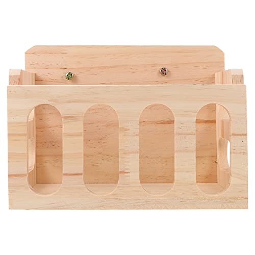 STOBOK Chinchilla Heno Estante Natural Conejito de Madera Heno Alimentación Guinea Heno Tenedor Conejo Alimento Dispensador Jaula Accesorios para Hámster Conejito Conejo Conejo