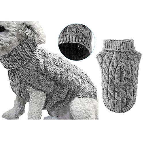 Suéter de punto de cuello alto para mascotas, abrigo de invierno, más cálido, para hacer punto, ropa de ganchillo para perros pequeños, medianos y grandes