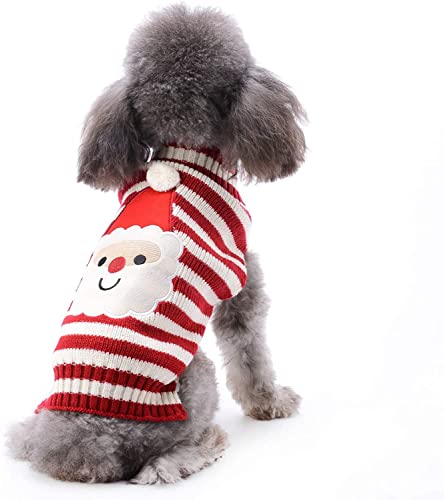 Suéter navideño perros y mascotas Ropa fea clásica de vacaciones Jersey perros pequeños y medianos disfraz Papá Noel Dibujos animados Invierno Cálido Cachorro Gato Ropa para perros Prendas M