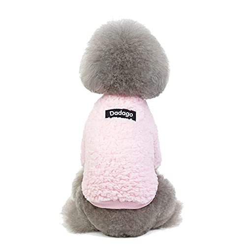 Suéter para perro pequeño, gato, cachorro, abrigo cálido para invierno, para mascotas, clima frío, ropa de forro polar, lindo suéter para perros pequeños y niñas (mediano, rosa)