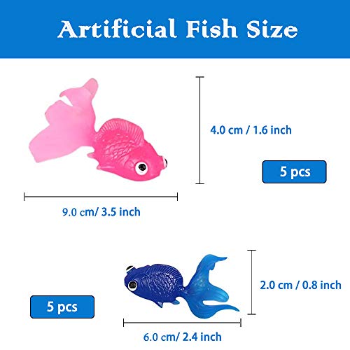 SUNSK Peces de plástico Figuras de Peces de Colores Artificiales Animales Marinos de Plástico Artificial Flotante Peces Decoración para Acuario 10 Piezas (Color de Aleatorios)