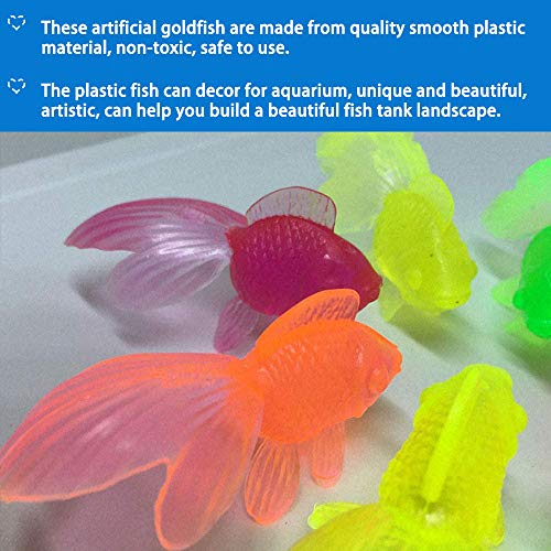 SUNSK Peces de plástico Figuras de Peces de Colores Artificiales Animales Marinos de Plástico Artificial Flotante Peces Decoración para Acuario 10 Piezas (Color de Aleatorios)