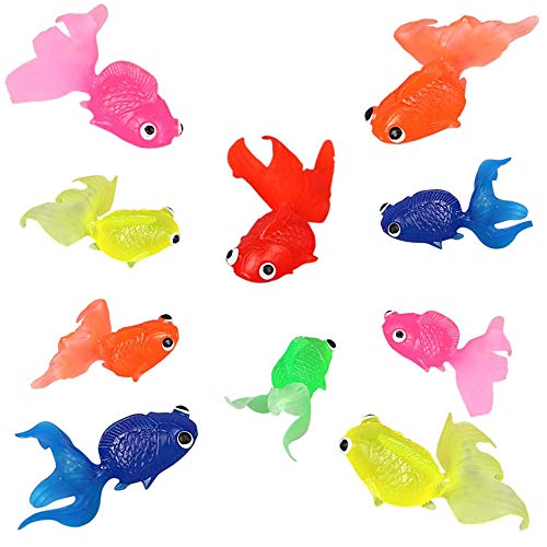 SUNSK Peces de plástico Figuras de Peces de Colores Artificiales Animales Marinos de Plástico Artificial Flotante Peces Decoración para Acuario 10 Piezas (Color de Aleatorios)