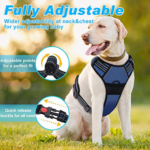 Supet Arnés para Perros Chaleco Ajustable para Mascotas al Aire Libre Arnés de Material Oxford Reflectante 3M para Perros Control fácil para Perros Pequeños Medianos Grandes