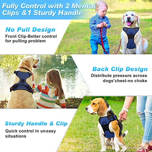 Supet Arnés para Perros Chaleco Ajustable para Mascotas al Aire Libre Arnés de Material Oxford Reflectante 3M para Perros Control fácil para Perros Pequeños Medianos Grandes