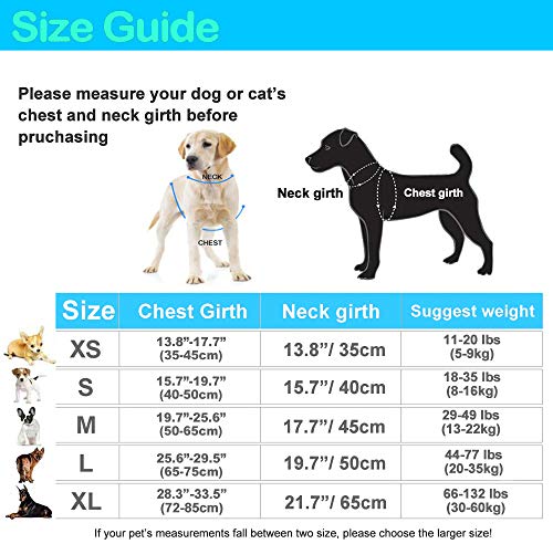 Supet Arnés para Perros Chaleco Ajustable para Mascotas al Aire Libre Arnés de Material Oxford Reflectante 3M para Perros Control fácil para Perros Pequeños Medianos Grandes