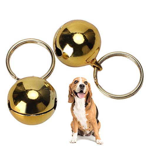 Sxhlseller 2 Campanas de Cobre antipérdida de óxido Extra ruidosas par de Campanas portátiles de latón para Gatos y Perros, Campanas con Encanto para Salvar Aves y Vida Silvestre(Gold)