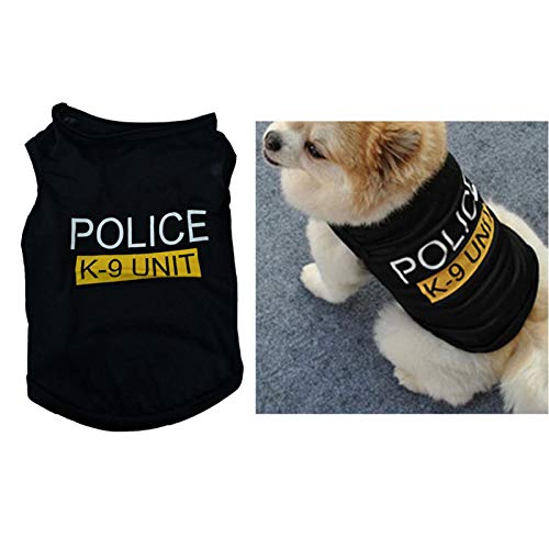 tanbea-ES Chaleco De Perro Disfraz De Policía para Perro Accesorios para Disfraces De Mascotas De Halloween Divertido Traje De Ropa para Mascotas Vestir Ropa De Fiesta Delightful