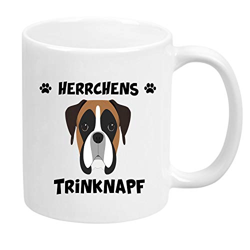 TassenTicker® – "Herrchens Name Trinknapf – Taza de café – Taza de Perro – dueño de Perros – Hombre – Idea de Regalo – Blanco