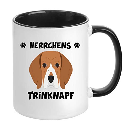 TassenTicker® – "Herrchens Name Trinknapf – Taza de café – Taza de Perro – dueño de Perros – Hombre – Idea de Regalo – Negro