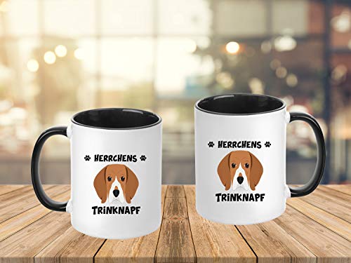 TassenTicker® – "Herrchens Name Trinknapf – Taza de café – Taza de Perro – dueño de Perros – Hombre – Idea de Regalo – Negro