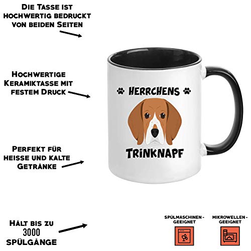 TassenTicker® – "Herrchens Name Trinknapf – Taza de café – Taza de Perro – dueño de Perros – Hombre – Idea de Regalo – Negro