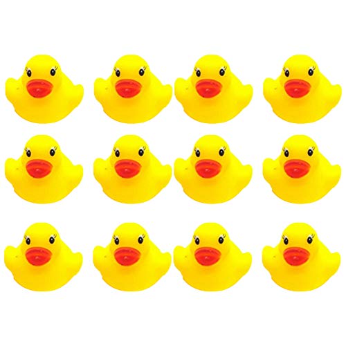 TBoxBo 48 juguetes de baño coloridos para bebés y niños, lindo pato de goma, juguete de pato jugando de vinilo, mini patos de goma amarillos para bebé, regalo de fiesta de cumpleaños.