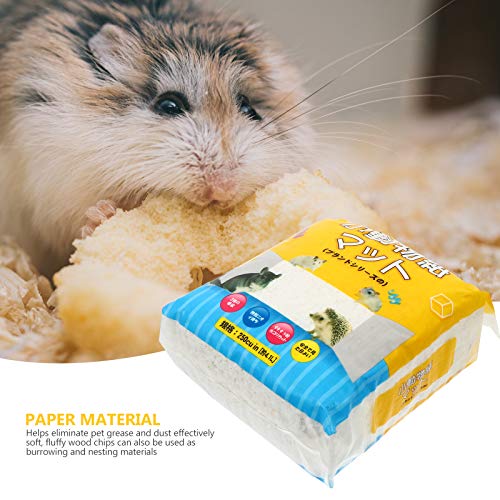 TEHAUX Hámster Shavings- 1 paquete de papel para mascotas virutas de hámster, ropa de cama para mascotas para eliminar el olor