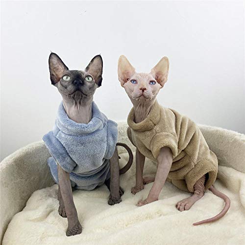 TENGTUD Ropa de Gato sin Pelo, Sphynx/Devon Otoño e Invierno Ropa de Abrigo de Franela